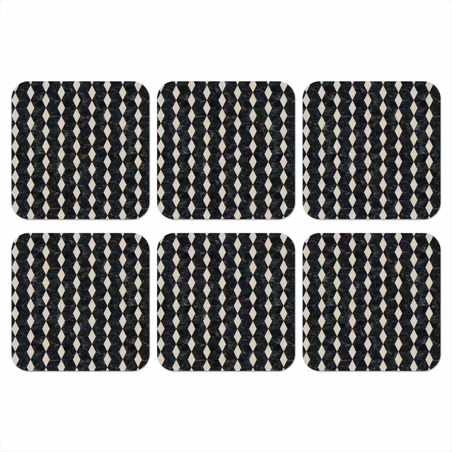 Geometrisch - Patroon - Marmer - Groen onderzetter kurk middel 366 -3d