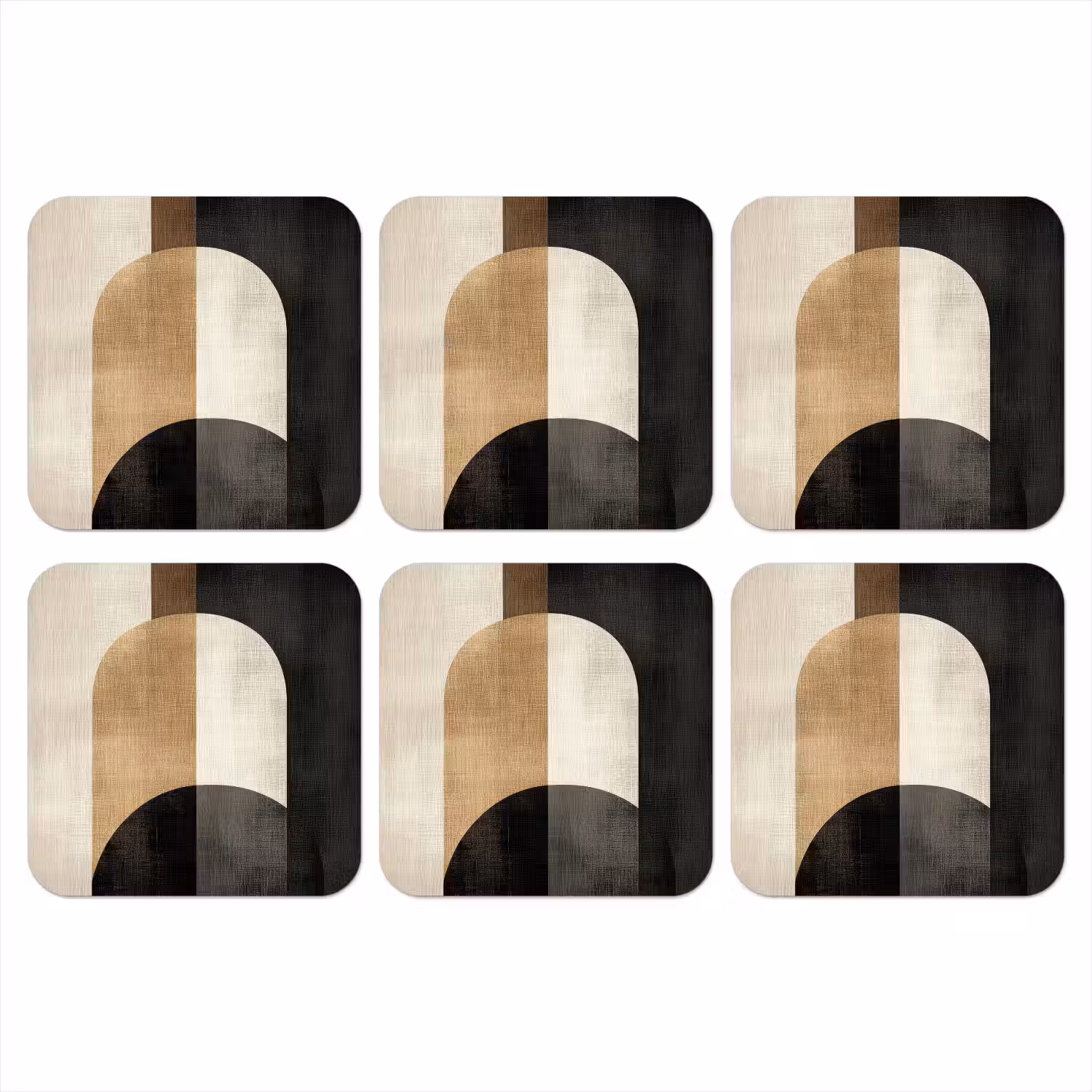 Geometrische - Vormen - Wit onderzetter kurk middel -3d