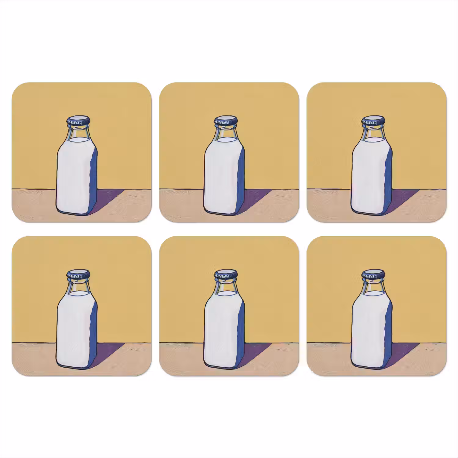 Glazen - Fles - Illustratie - Melk onderzetter kurk middel -3d