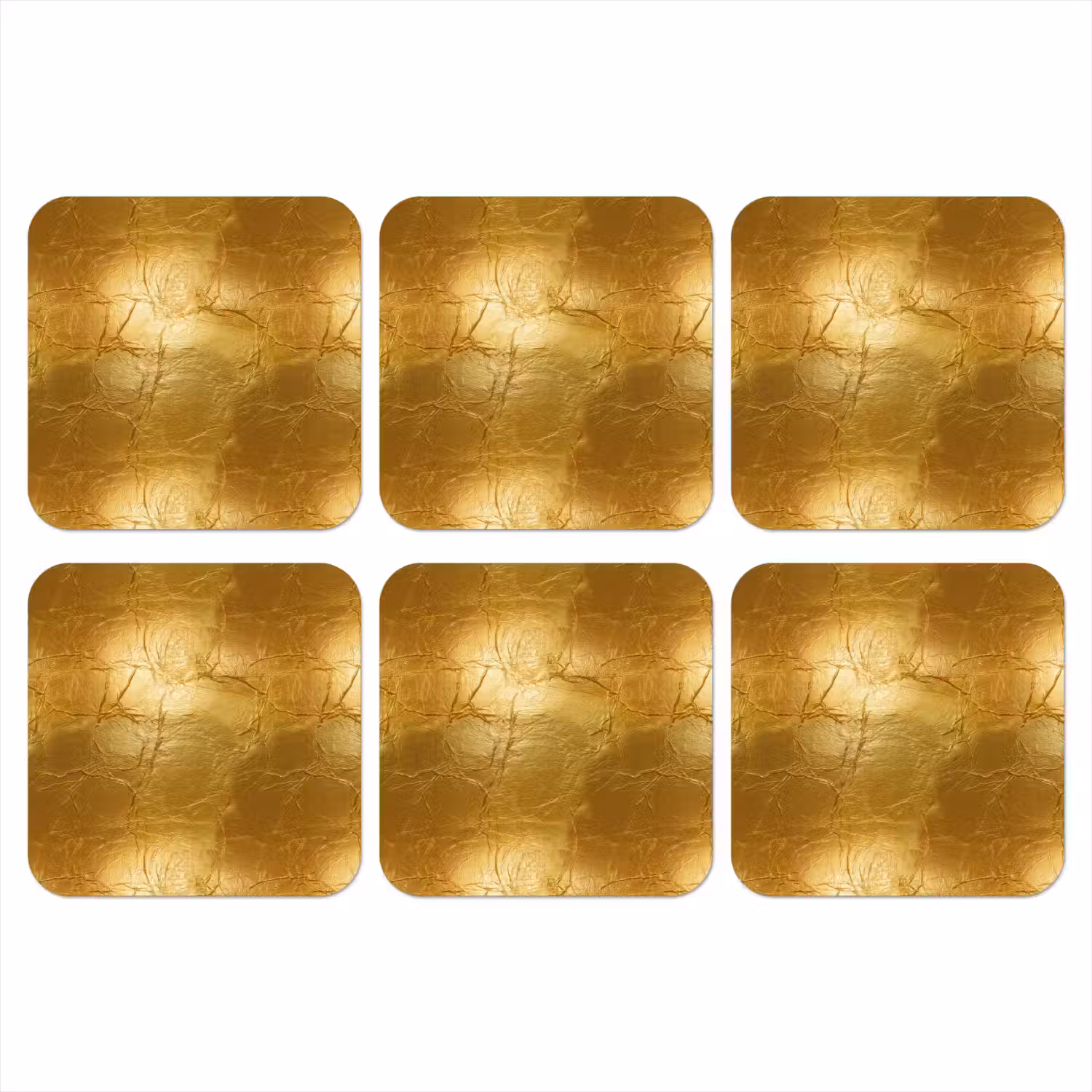 Bladgoud - Vintage - Textuur - Warm Goud onderzetter kurk middel 366 -3d