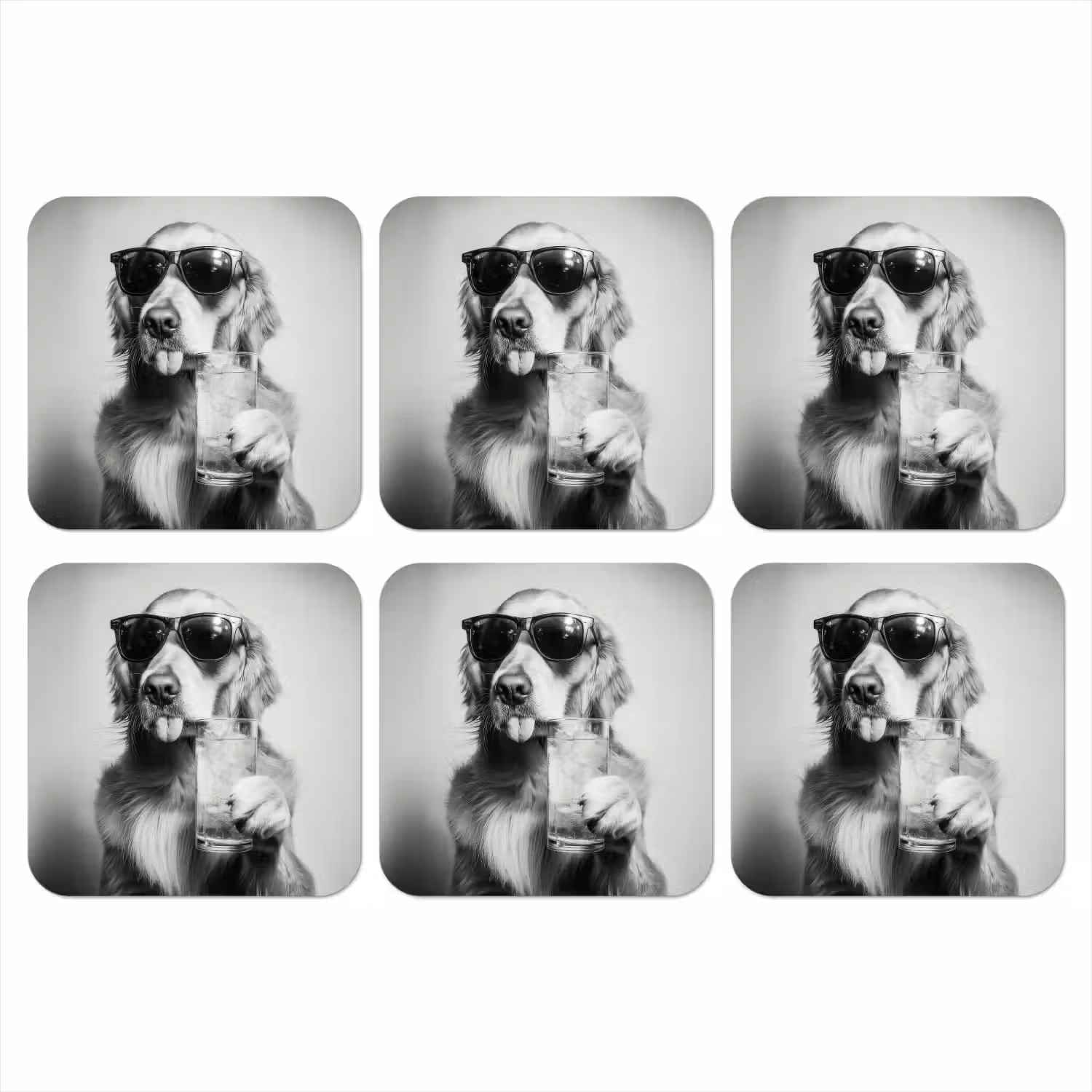 Golden retriever - Hond - Zonnebril - Gkas onderzetter kurk middel -3d