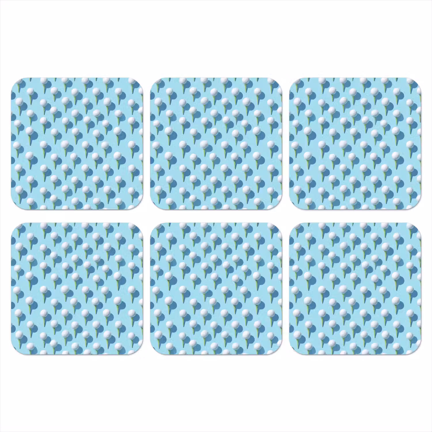 Golf - Ballen - Blauw onderzetter kurk middel 366 -3d