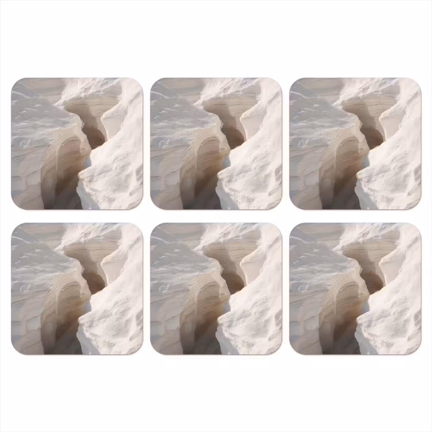 Kloof - Wit - Sneeuw onderzetter kurk middel -3d