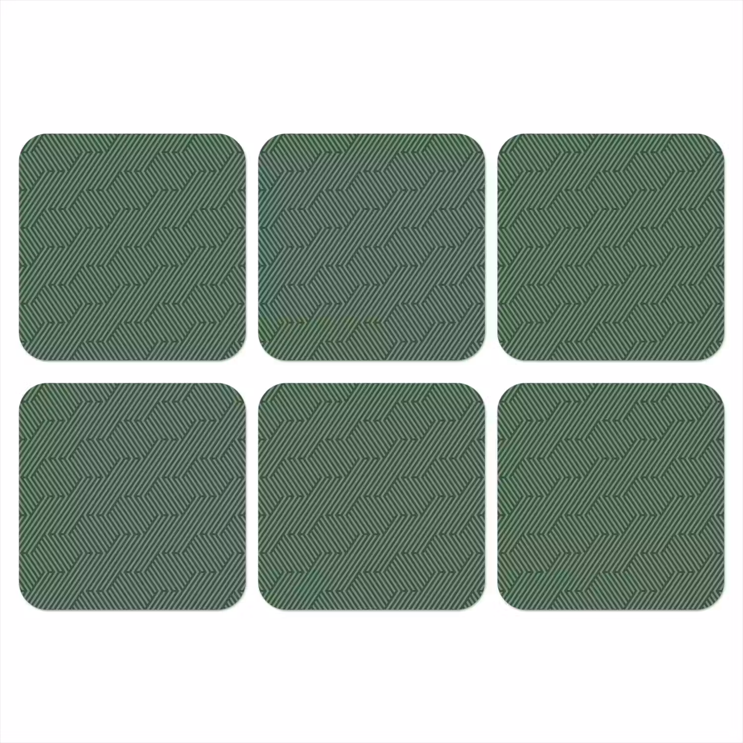 Groen - Strepen - Patroon onderzetter kurk middel 366 -3d
