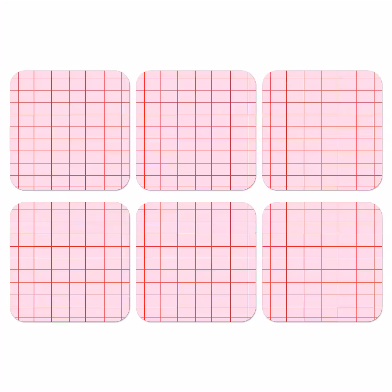 Raster - Patroon - Roze onderzetter kurk middel 366 -3d