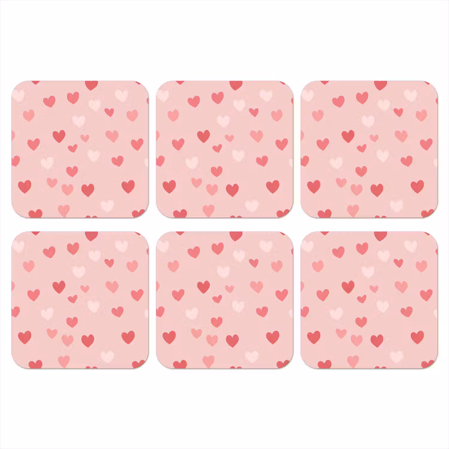 Hartjes - Patroon - Roze - Eenvoudig onderzetter kurk middel -3d