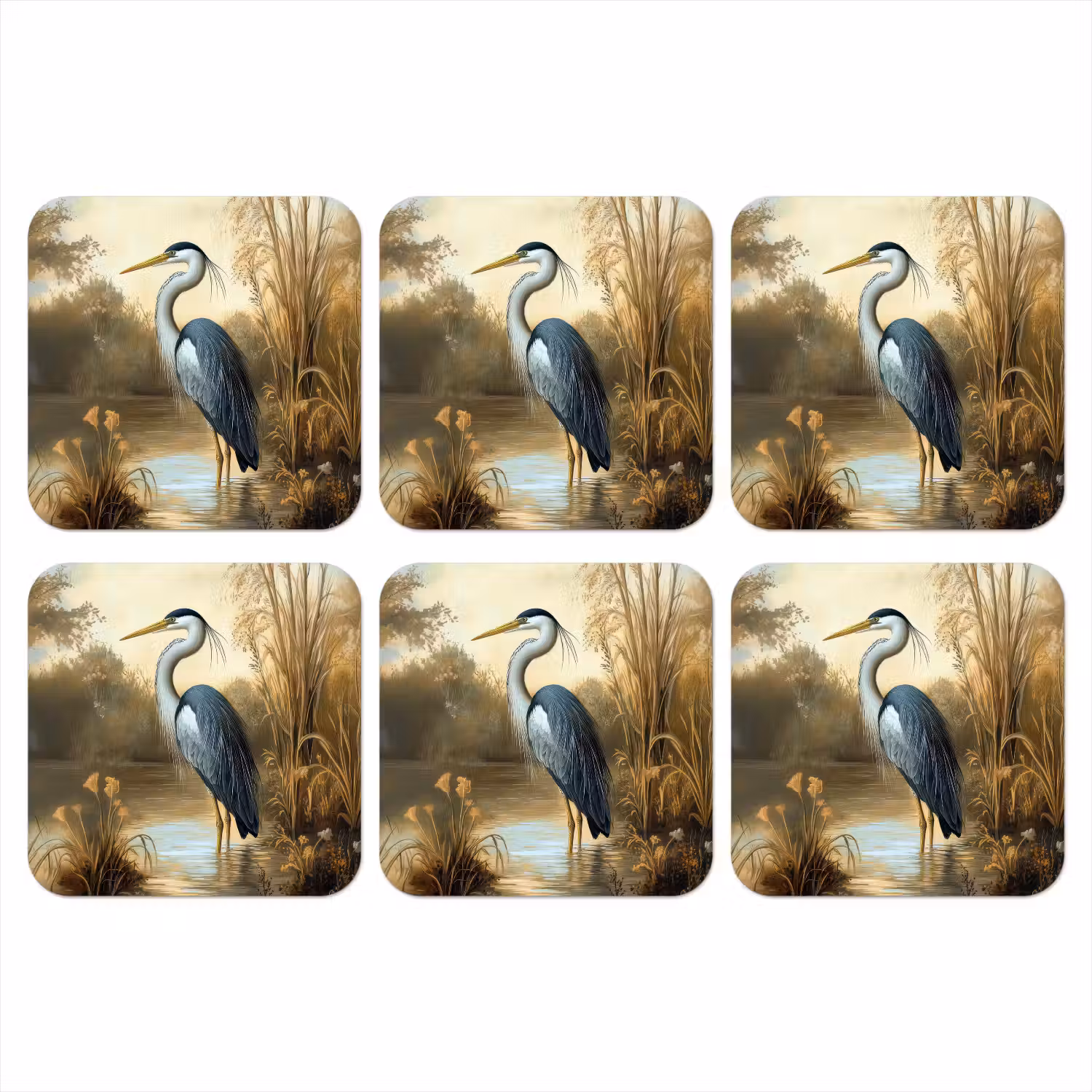 Reiger - Water - Planten onderzetter kurk middel -3d
