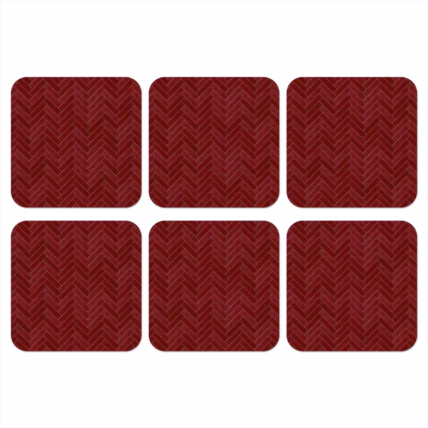 Visgraat - Wandtegel - Bordeaux - Rood onderzetter kurk middel 366 -3d
