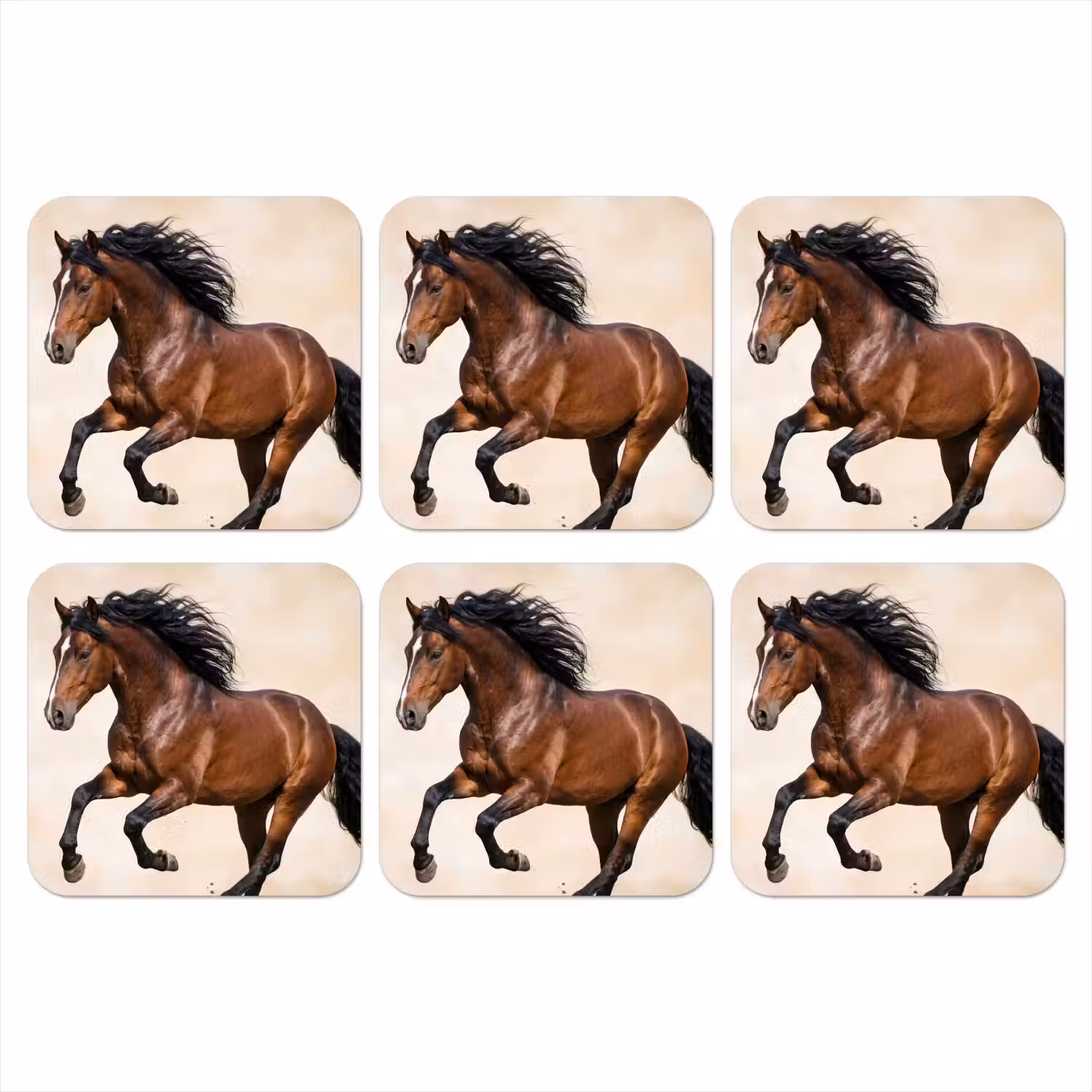 Paard - Galop - Energie onderzetter kurk middel -3d