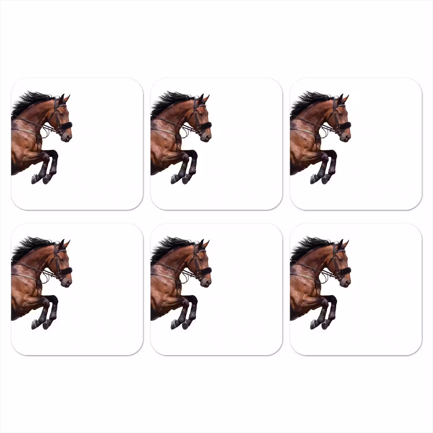 Paard - Springen - Modern onderzetter kurk middel -3d