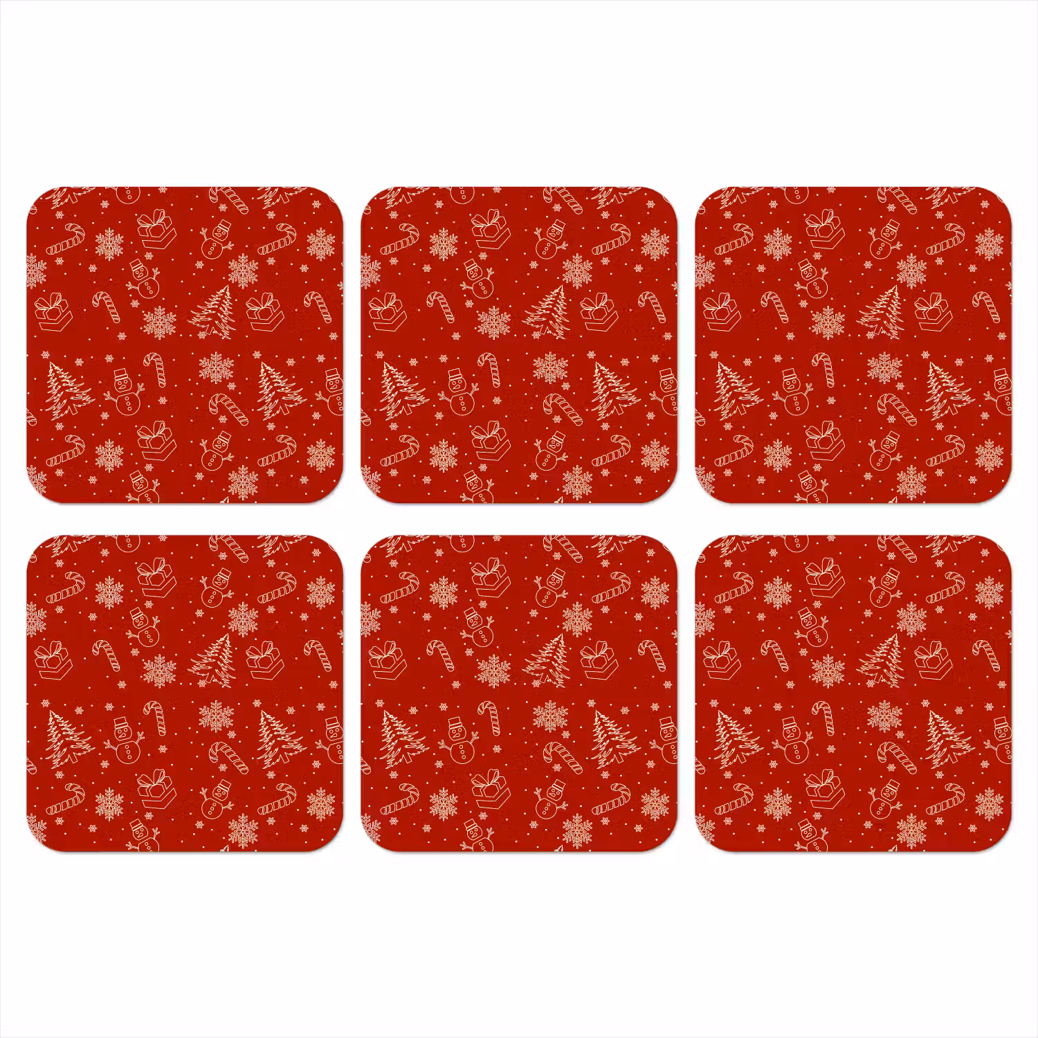 Illustratie - Kerstsymbolen - Rood onderzetter kurk middel 366 -3d
