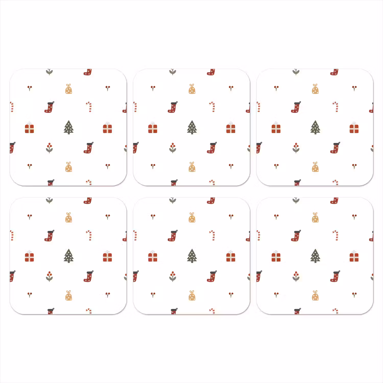 Illustratie - Kerstsymbolen - Wit onderzetter kurk middel 366 -3d