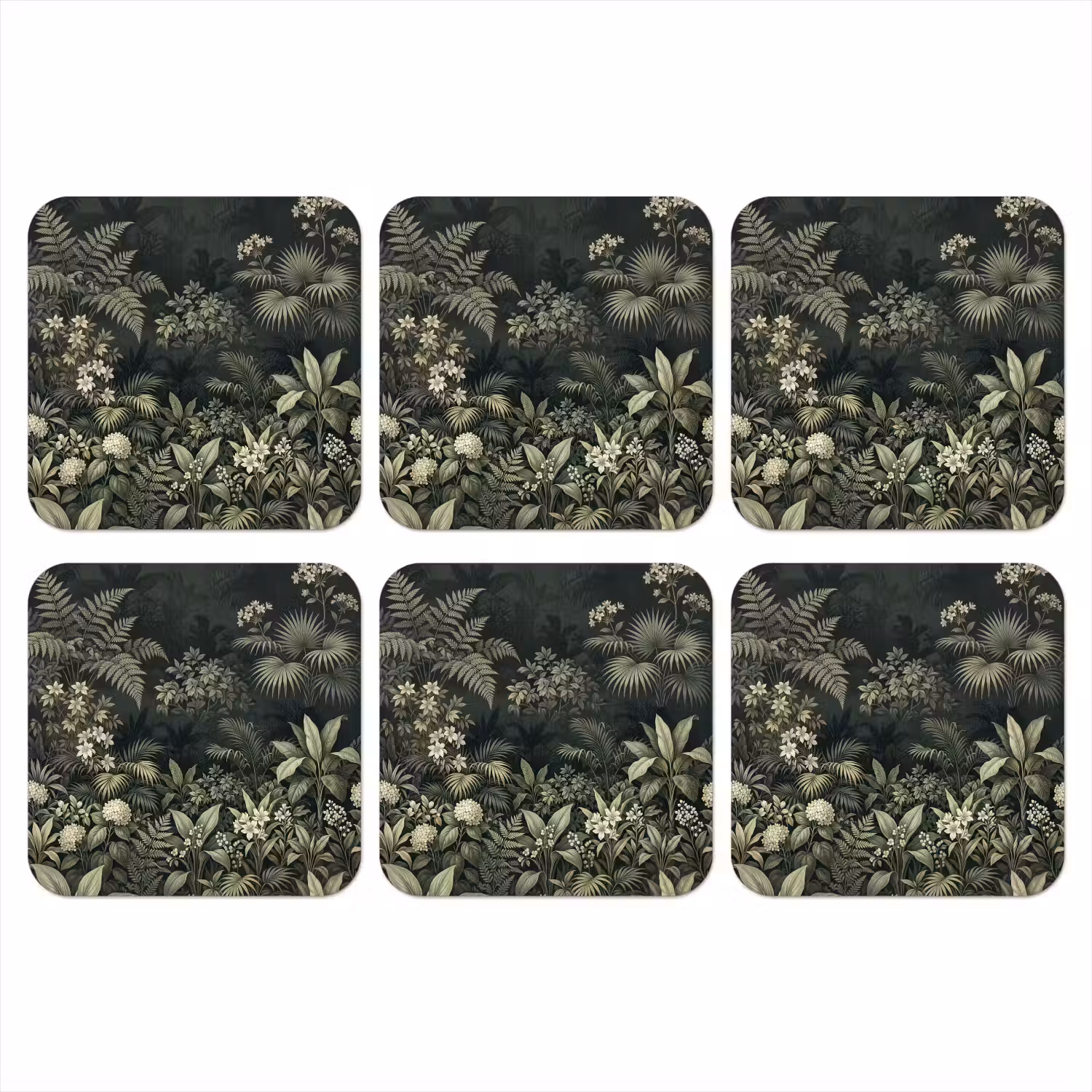 Jungle - Bladeren - Botanisch - Groen onderzetter kurk middel -3d