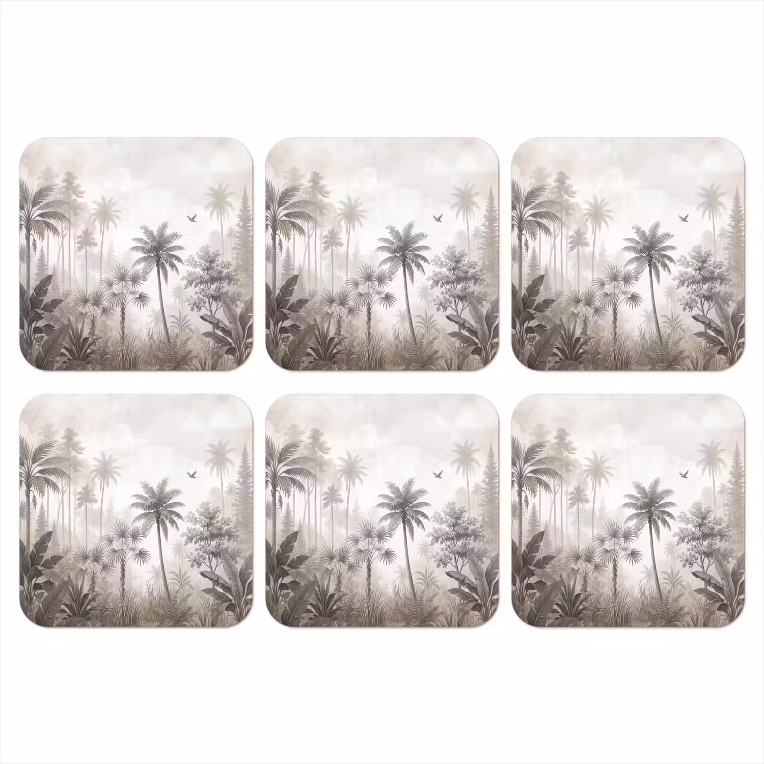 Jungle - Palmbomen - Natuur onderzetter kurk middel -3d