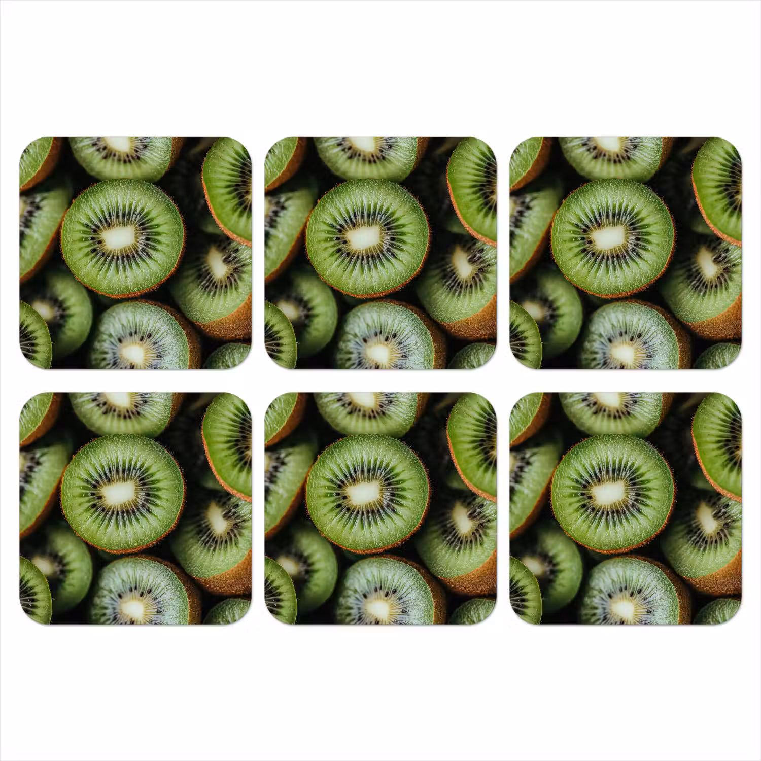 Kiwi - Fruit - Groen onderzetter kurk middel -3d