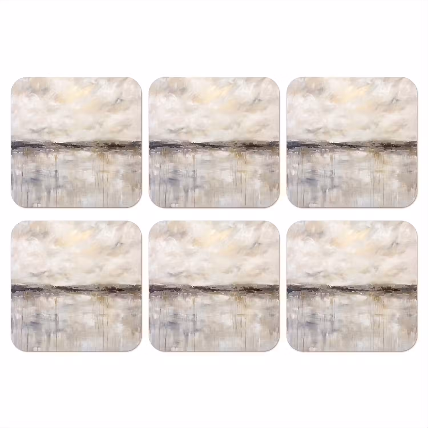 Landschap - Horizon - Natuur - Abstract - Neutraal onderzetter kurk middel -3d