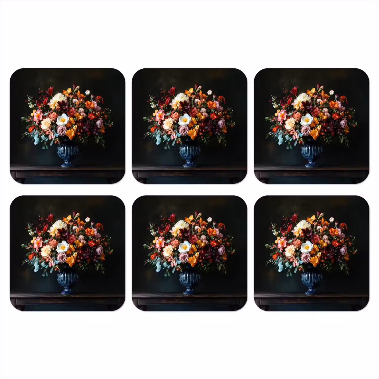 Groot - Bloemen - Vaas - Boeket onderzetter kurk middel -3d