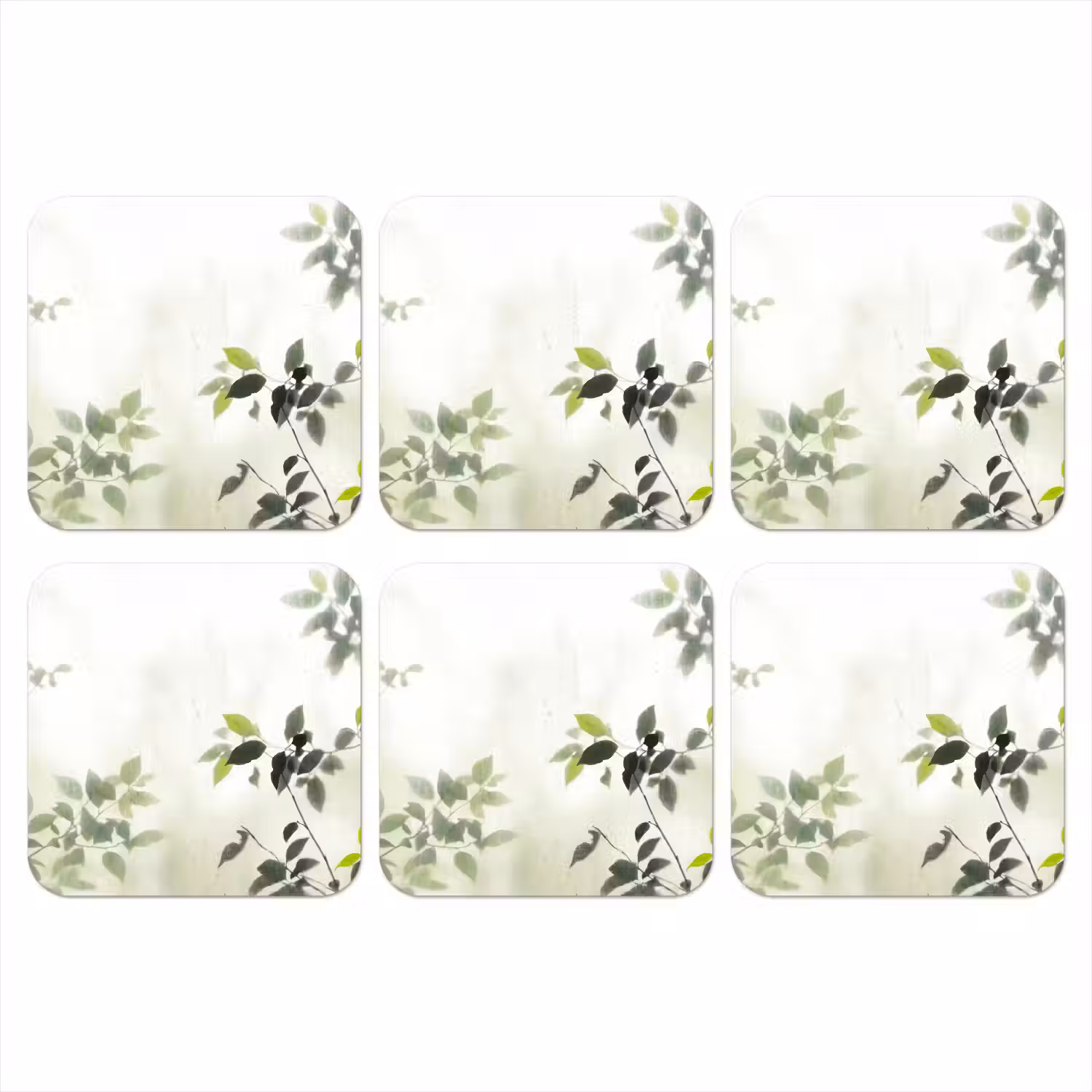 Blad - Schaduw - Natuur - Abstract - Groen onderzetter kurk middel -3d
