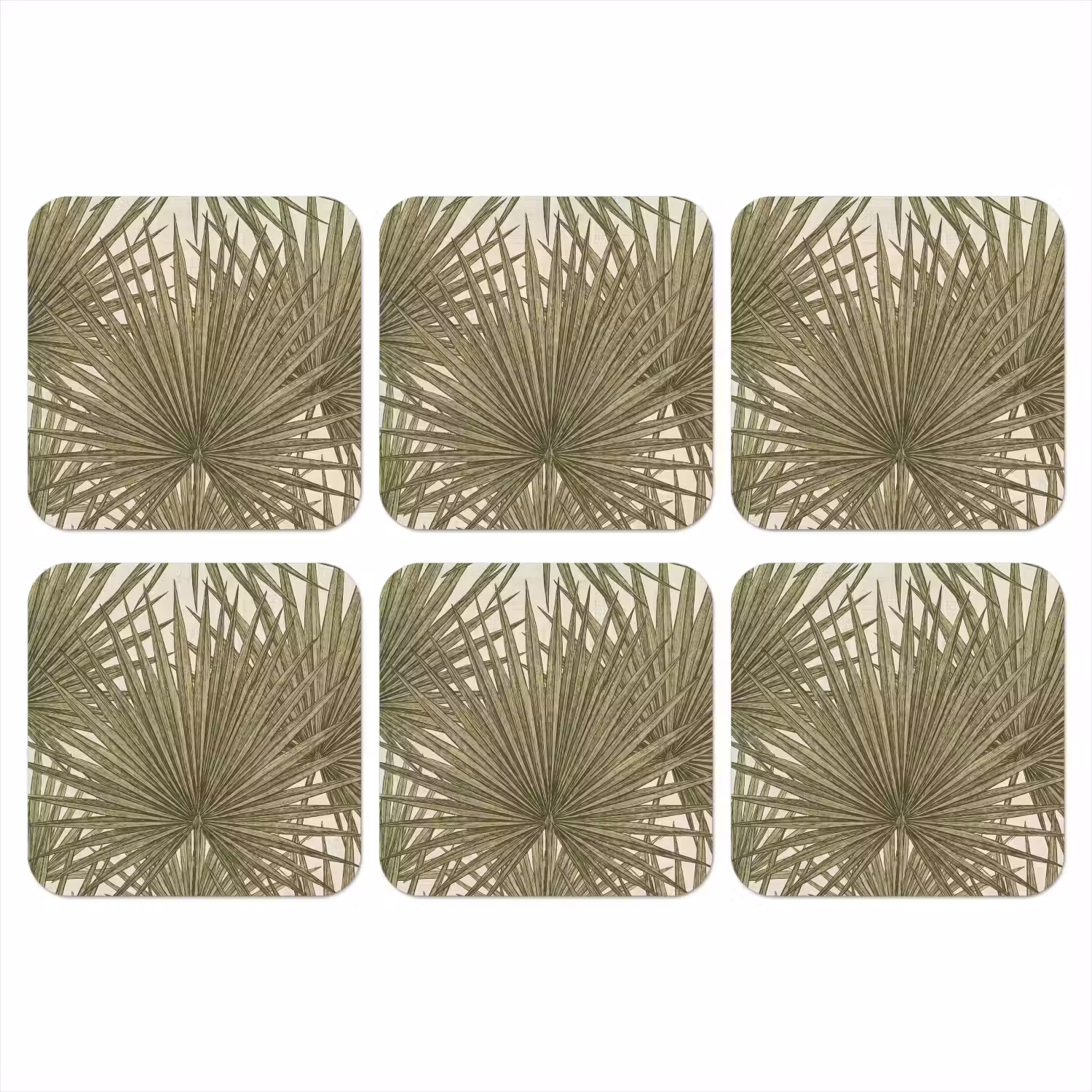 Blad - Tropisch - Patroon - Natuur - Groen onderzetter kurk middel -3d