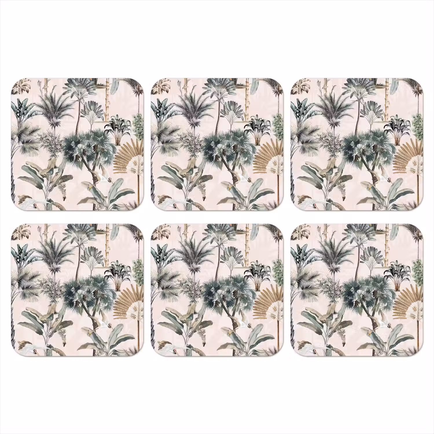 Bladeren - Monstera - Jungle - Tropical onderzetter kurk middel -3d