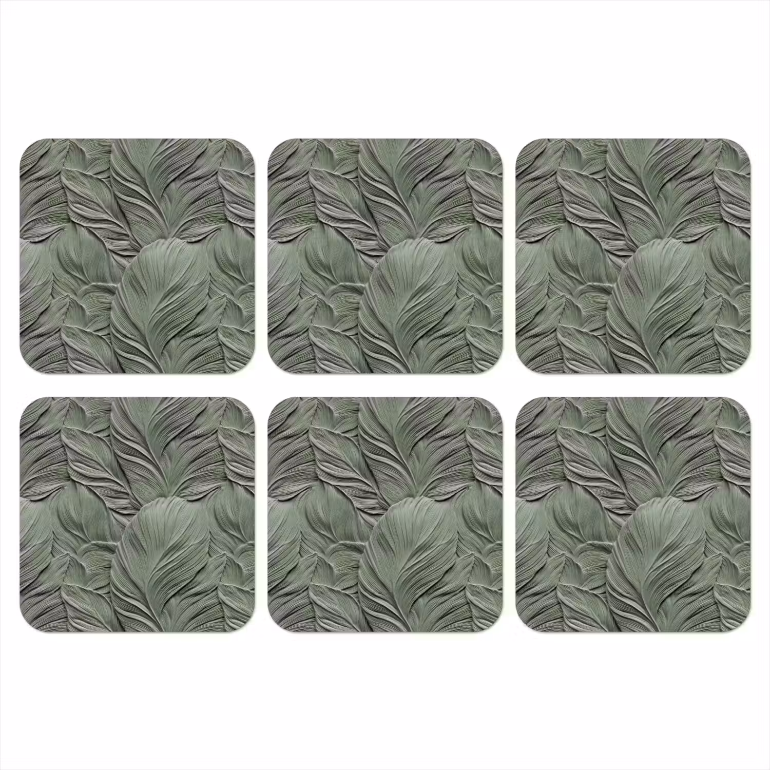 Bladeren - Textuur - Groen onderzetter kurk middel 366 -3d