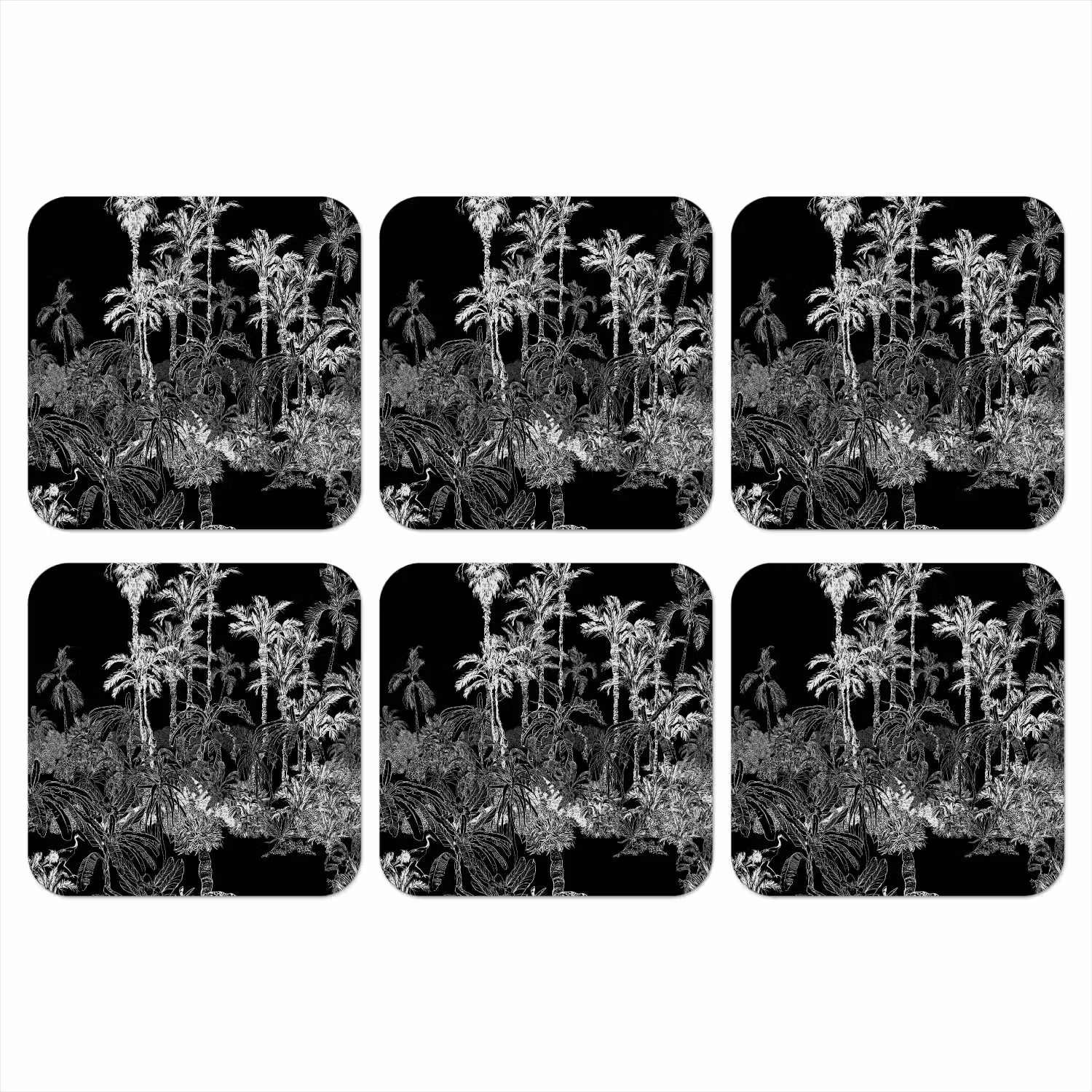 Bladeren - Inductie beschermer - Bomen - Inductie mat - Jungle onderzetter kurk middel -3d