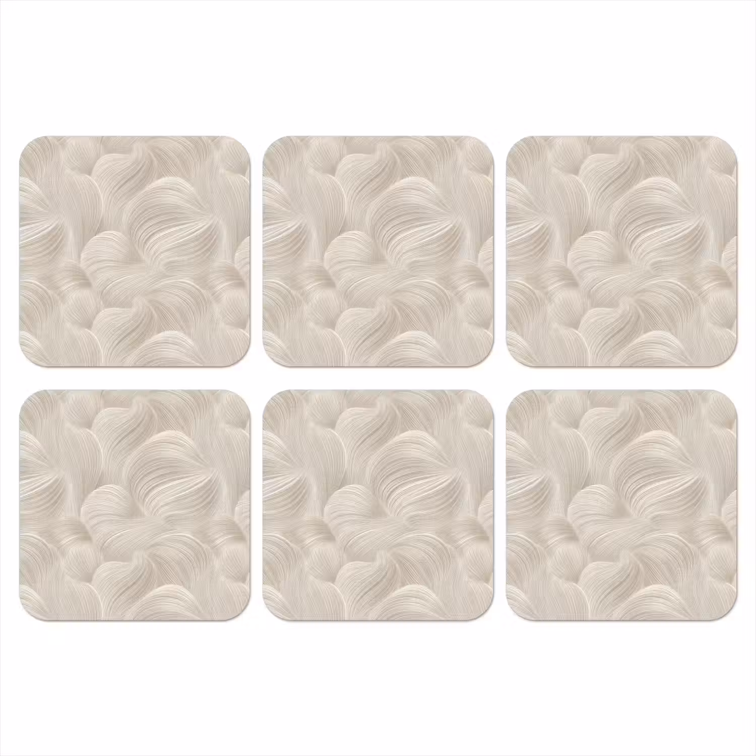 Lijnen - Waaier - Beige onderzetter kurk middel 366 -3d