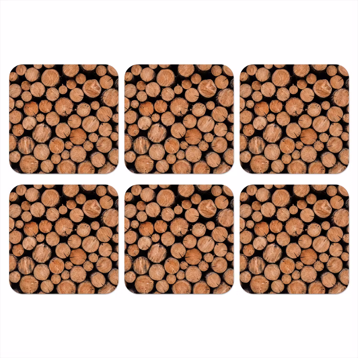 Houtblokken - Textuur - Patroon - Bruin - Rustiek onderzetter kurk middel -3d