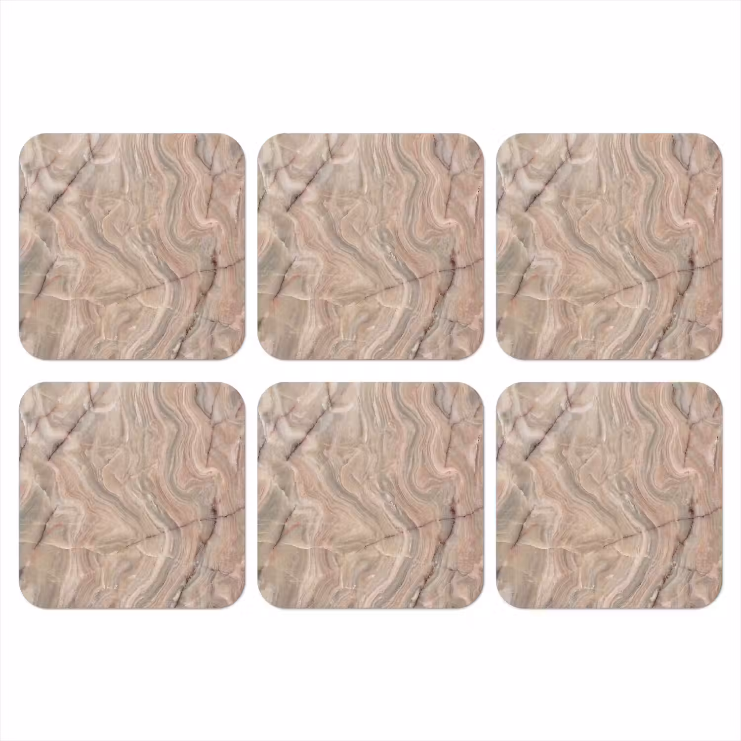 Marmer - Patroon - Abstract - Beige - Groen onderzetter kurk middel -3d