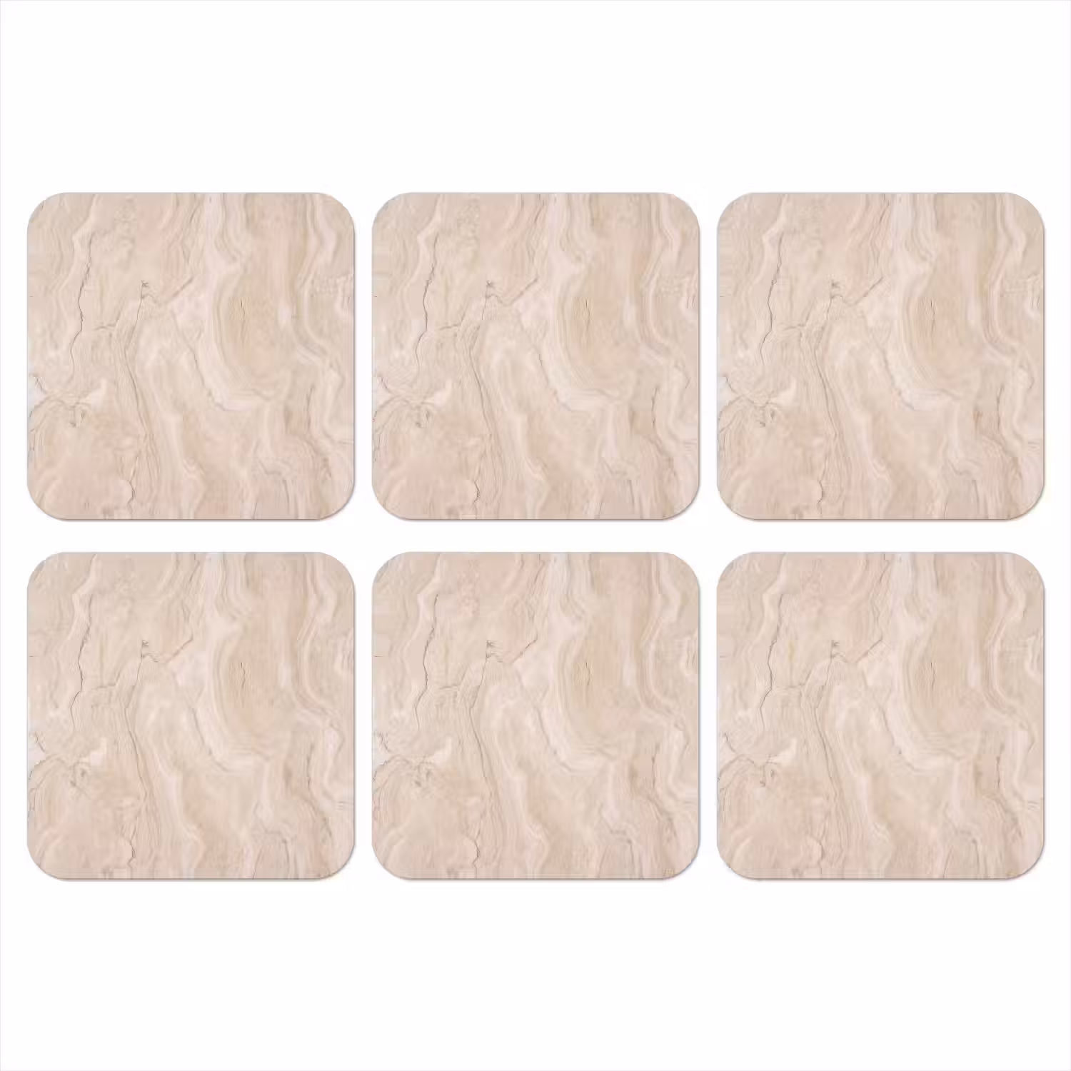 Marmer - Patroon - Beige - Steen - Abstract onderzetter kurk middel -3d