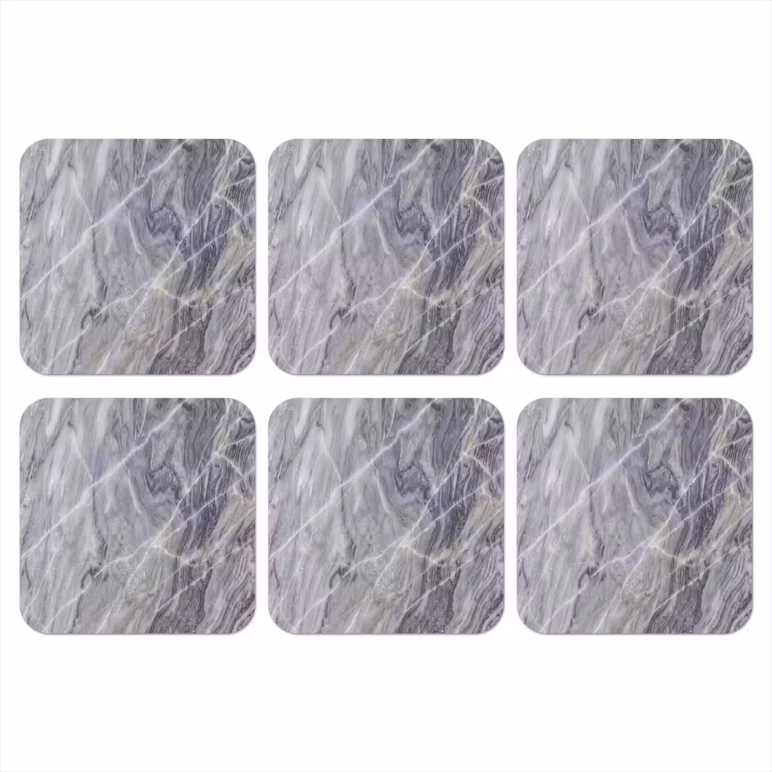 Marmer - Ader - Patroon - Abstract - Grijs onderzetter kurk middel -3d