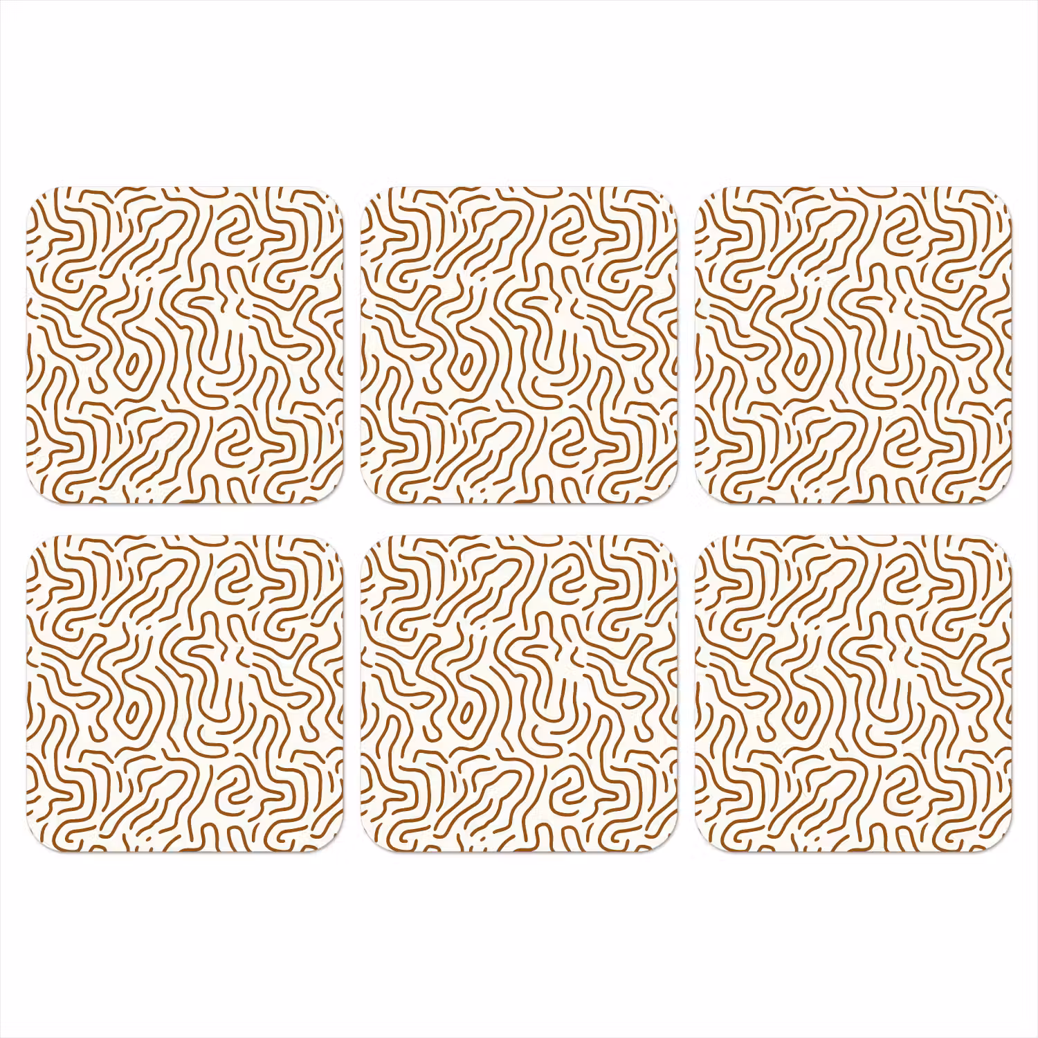 Minimalistisch - Patroon - Terracotta onderzetter kurk middel 366 -3d