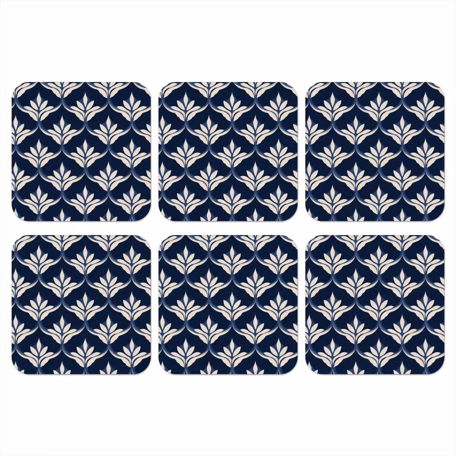 Modern - Ontwerp - Blauw onderzetter kurk middel 366 -3d
