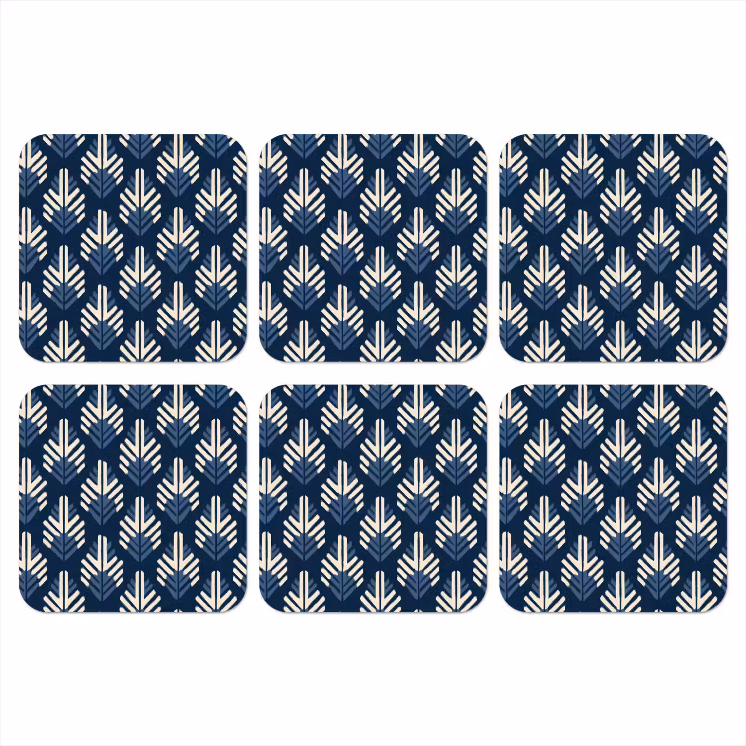 Modern - Patroon - Blauw onderzetter kurk middel 366 -3d