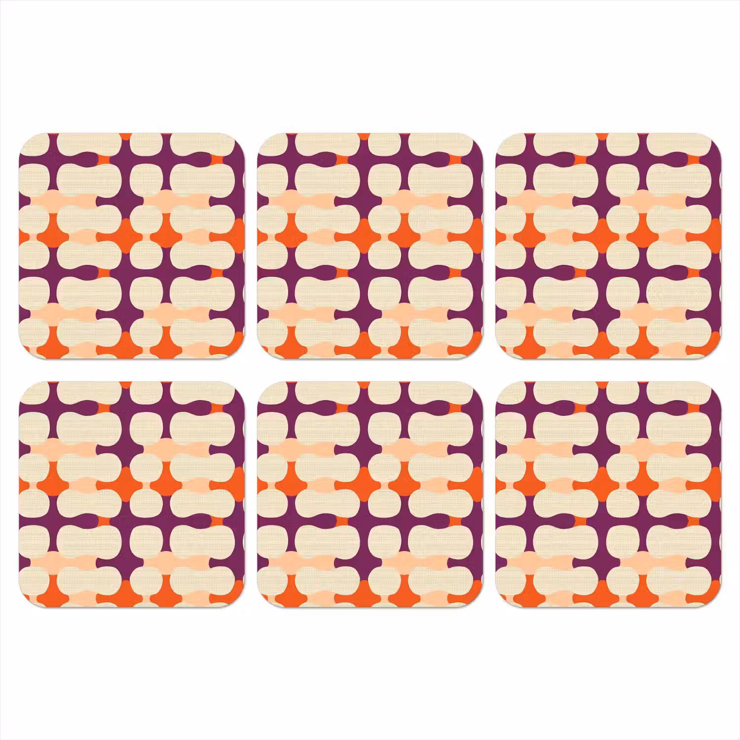 Modern - Patroon - Kleurrijk onderzetter kurk middel 366 -3d