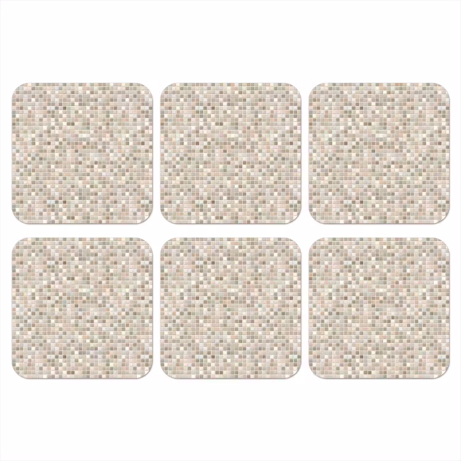 Mozaïek - Patroon- Taupe onderzetter kurk middel 366 -3d
