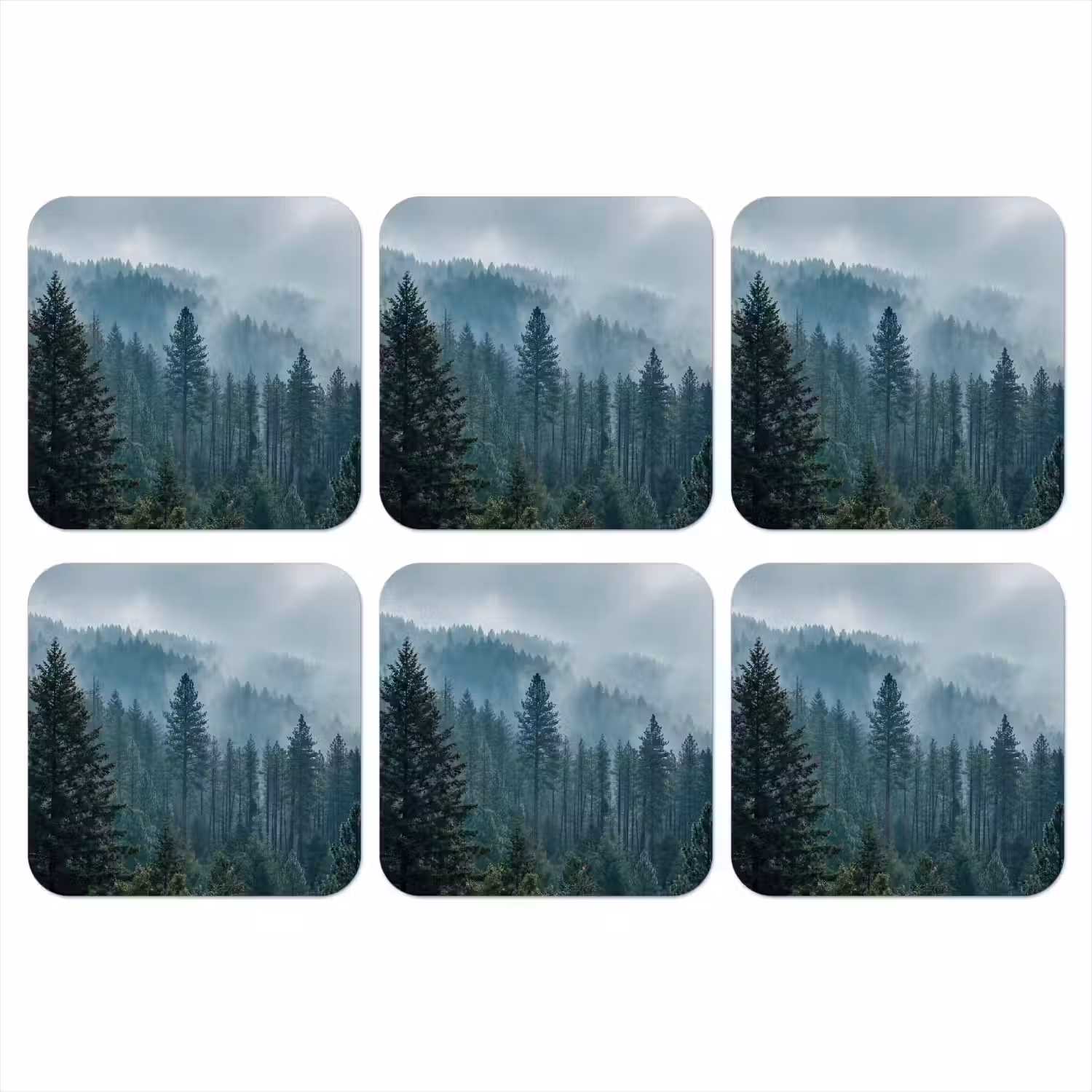 Naaldwoud - Bergen - Mist onderzetter kurk middel -3d