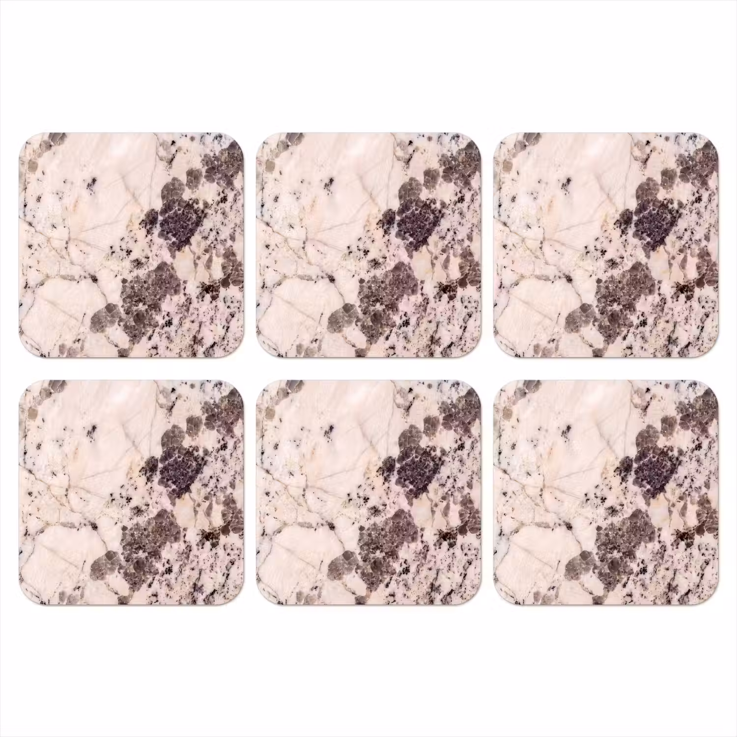 Natuursteen - Patroon - Abstract - Beige - Grijs onderzetter kurk middel -3d