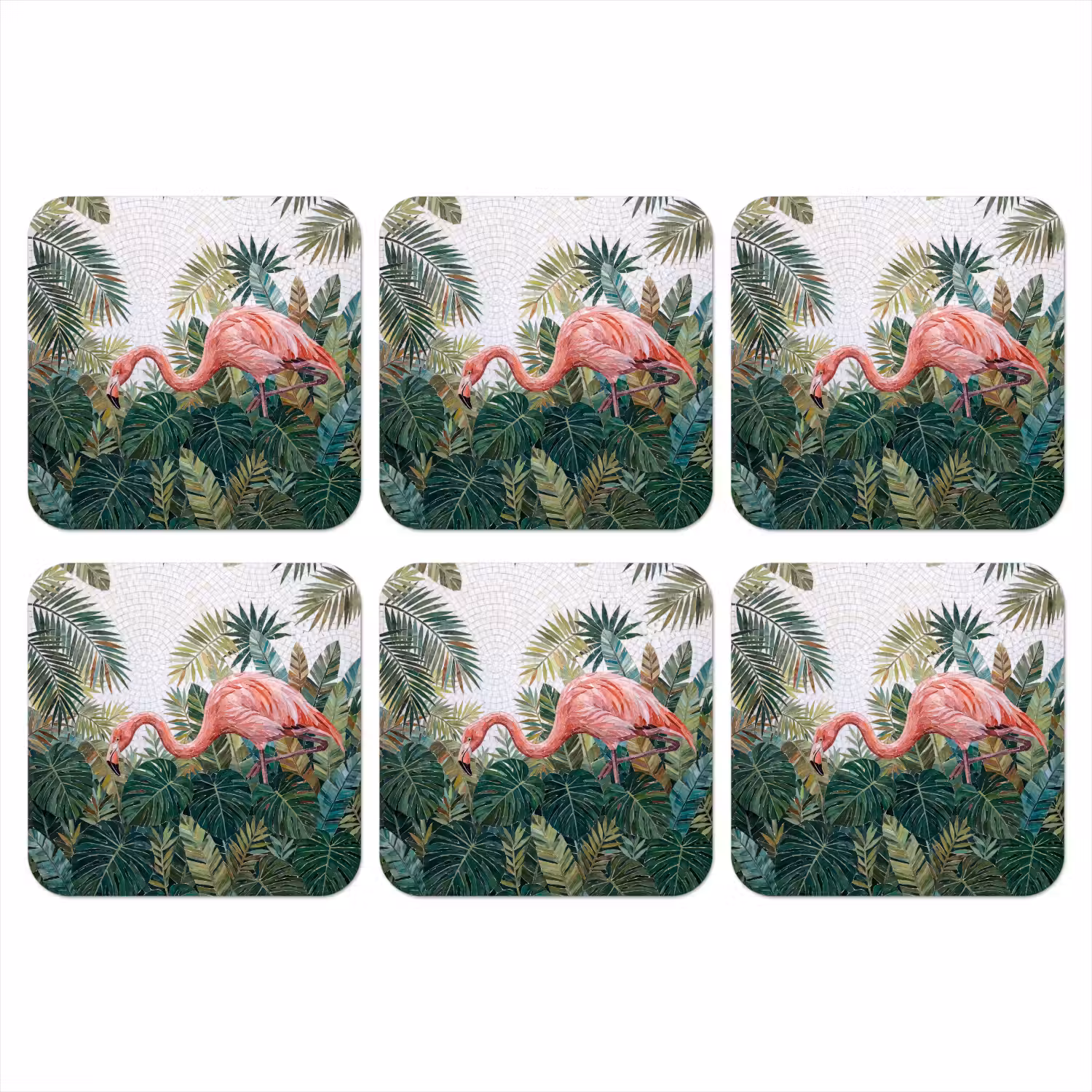 Natuur - Bladeren - Abstract - Groen - Vogel onderzetter kurk middel -3d