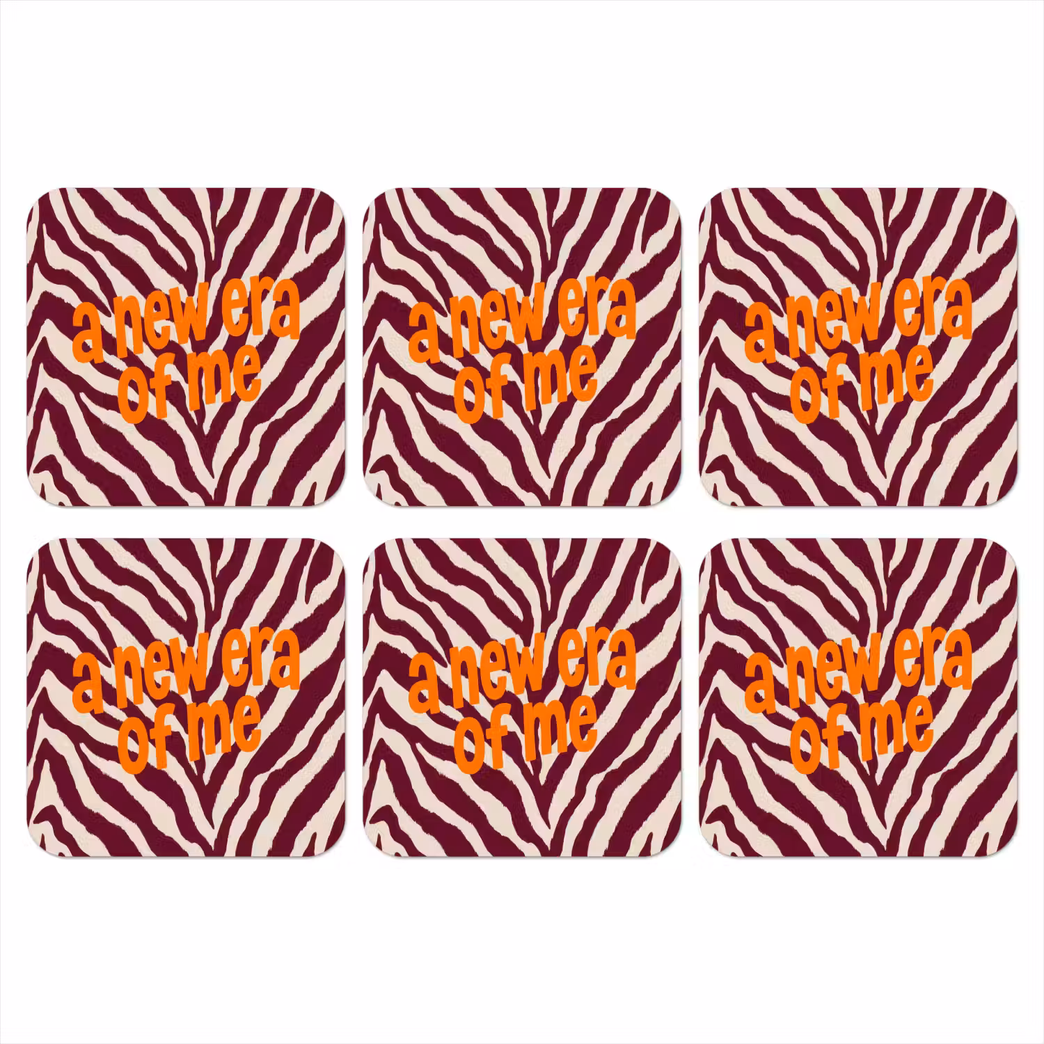 New era - Bordeaux - Zebraprint onderzetter kurk middel -3d