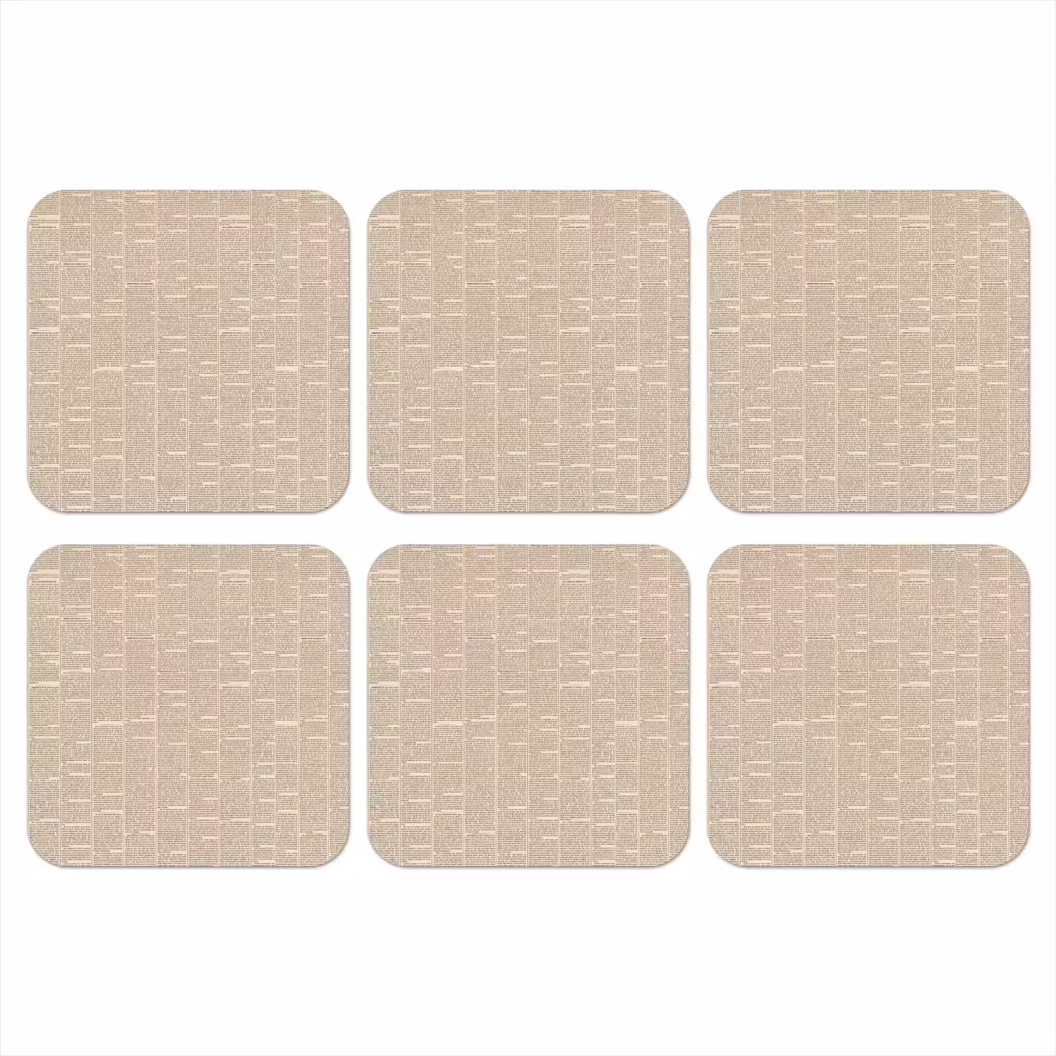 Krant - Nieuws - Historisch - Vintage - Beige onderzetter kurk middel -3d