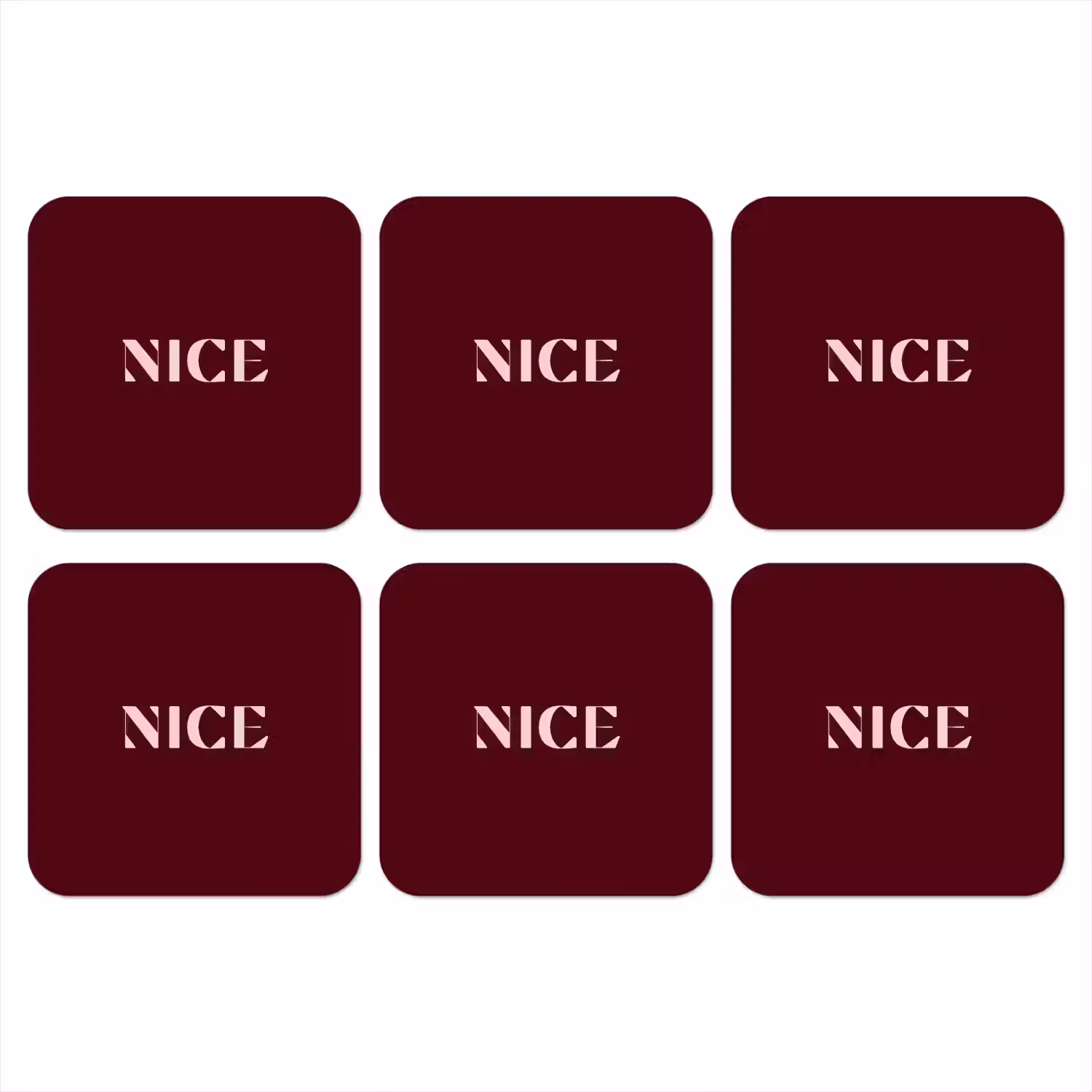 Nice - Bordeaux - Roze onderzetter kurk middel -3d