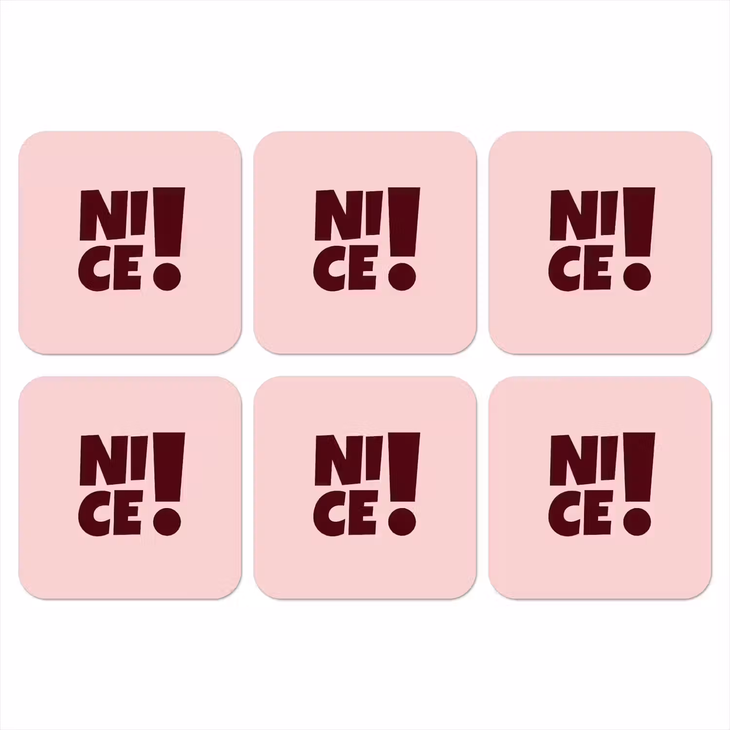 Nice - Uitroepteken - Roze onderzetter kurk middel -3d