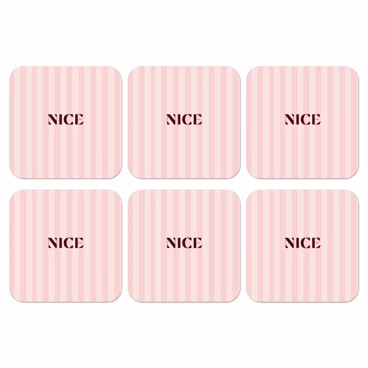 Nice - Strepen - Roze onderzetter kurk middel -3d