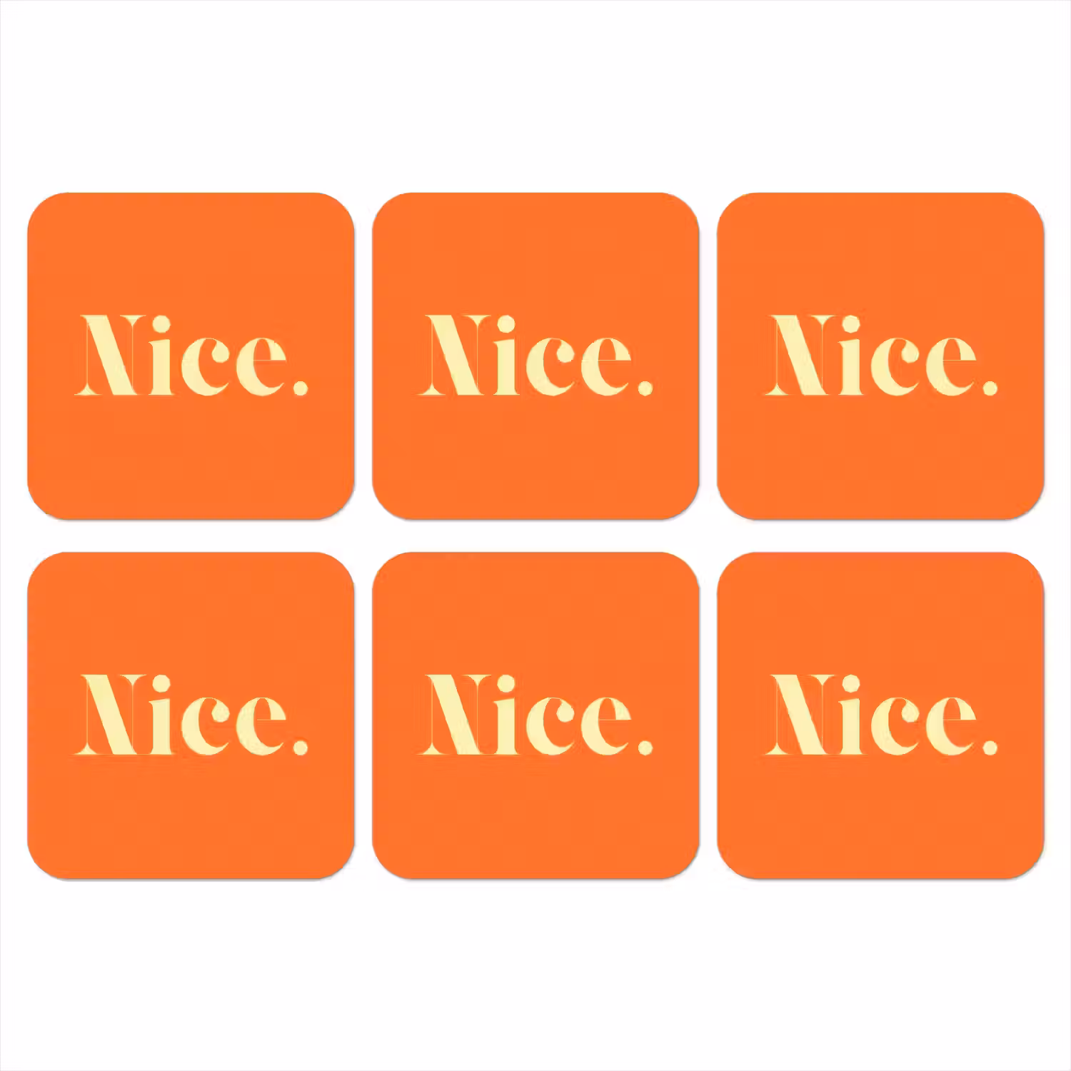 Oranje - Gebroken wit - Nice onderzetter kurk middel -3d