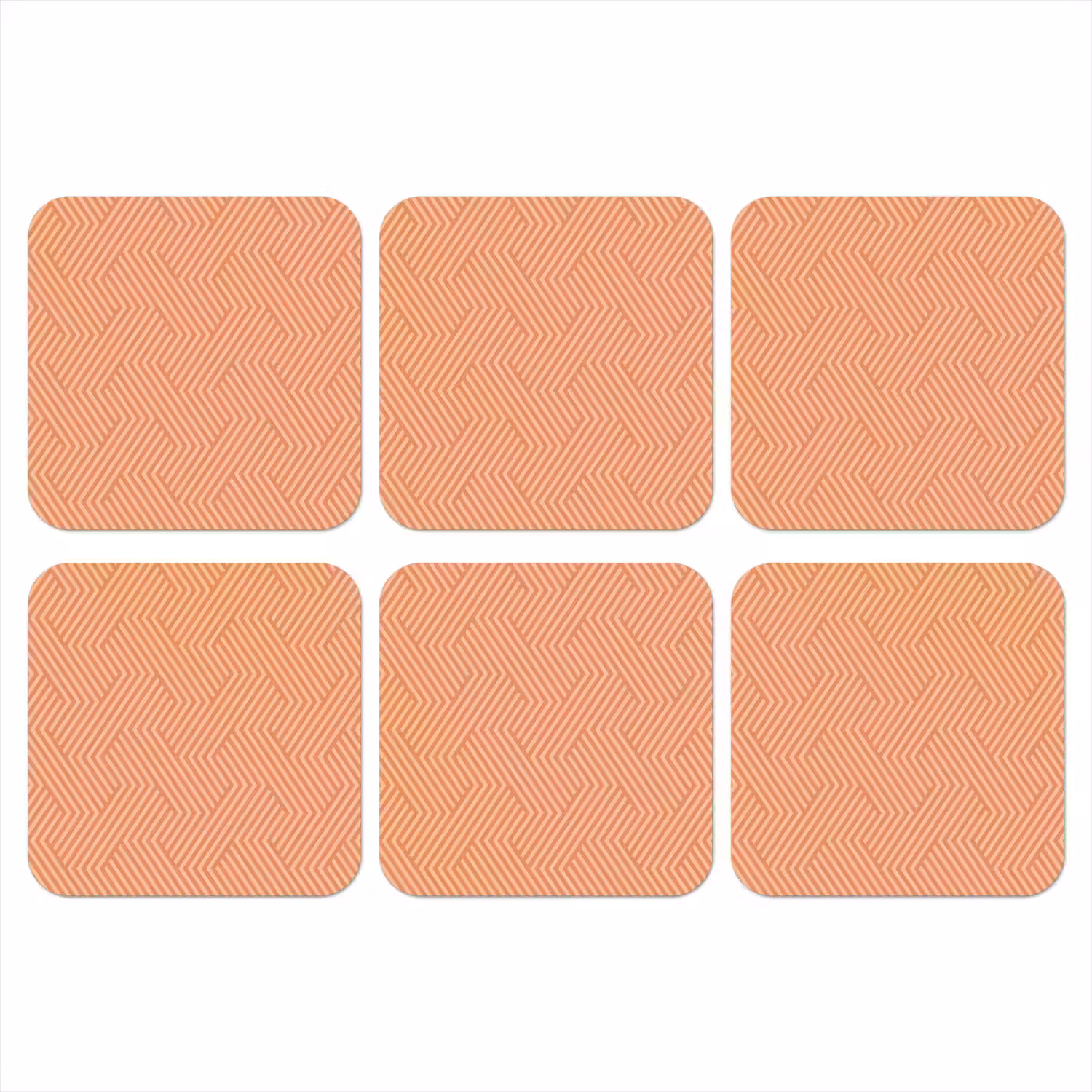 Oranje - Strepen - Patroon onderzetter kurk middel 366 -3d