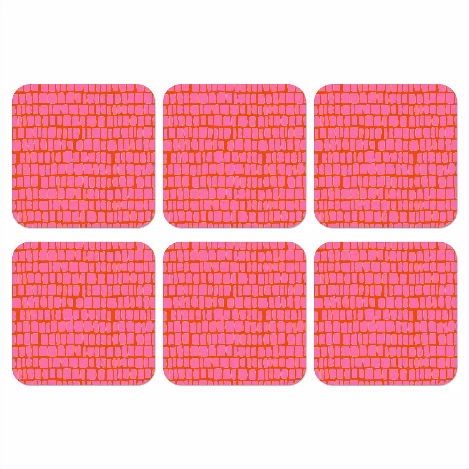 Organisch - Raster - Roze onderzetter kurk middel 366 -3d