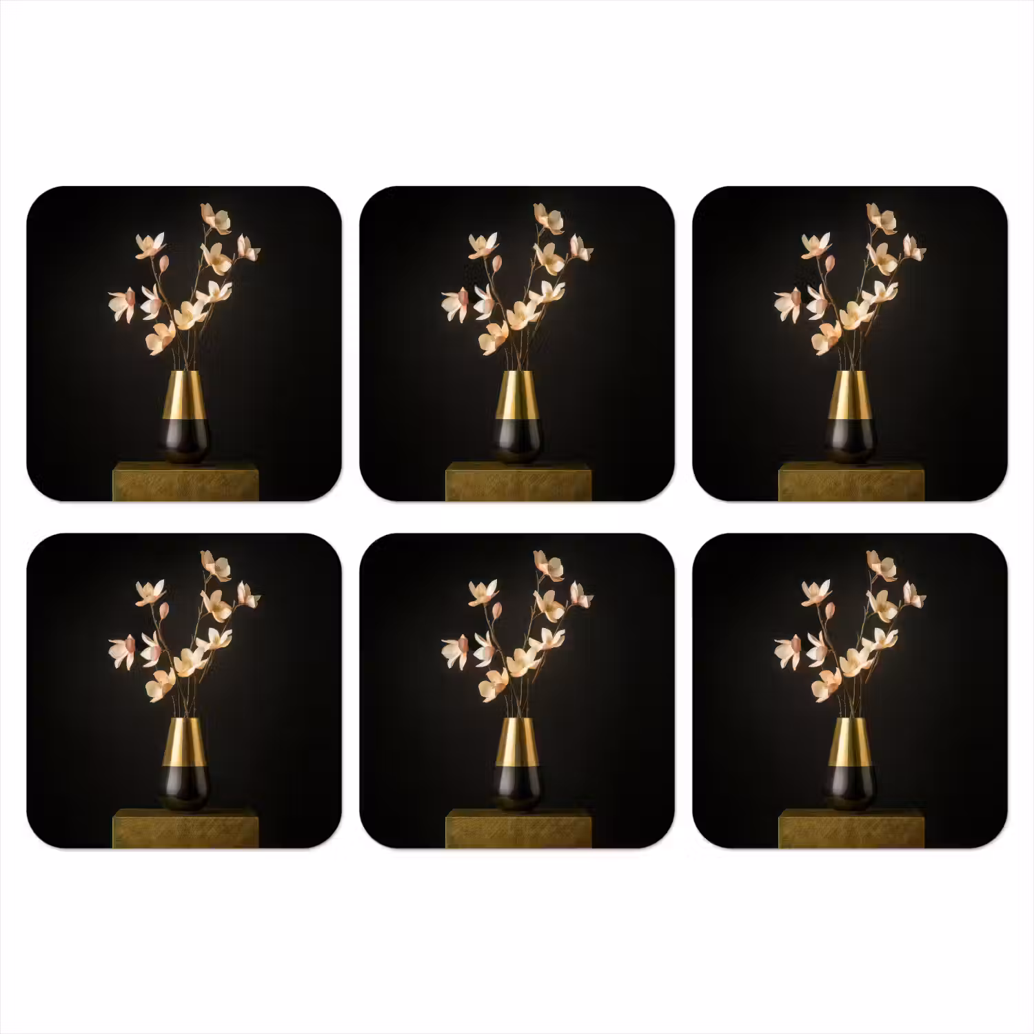 Sierlijk - Boeket - Goud - Vaas onderzetter kurk middel -3d
