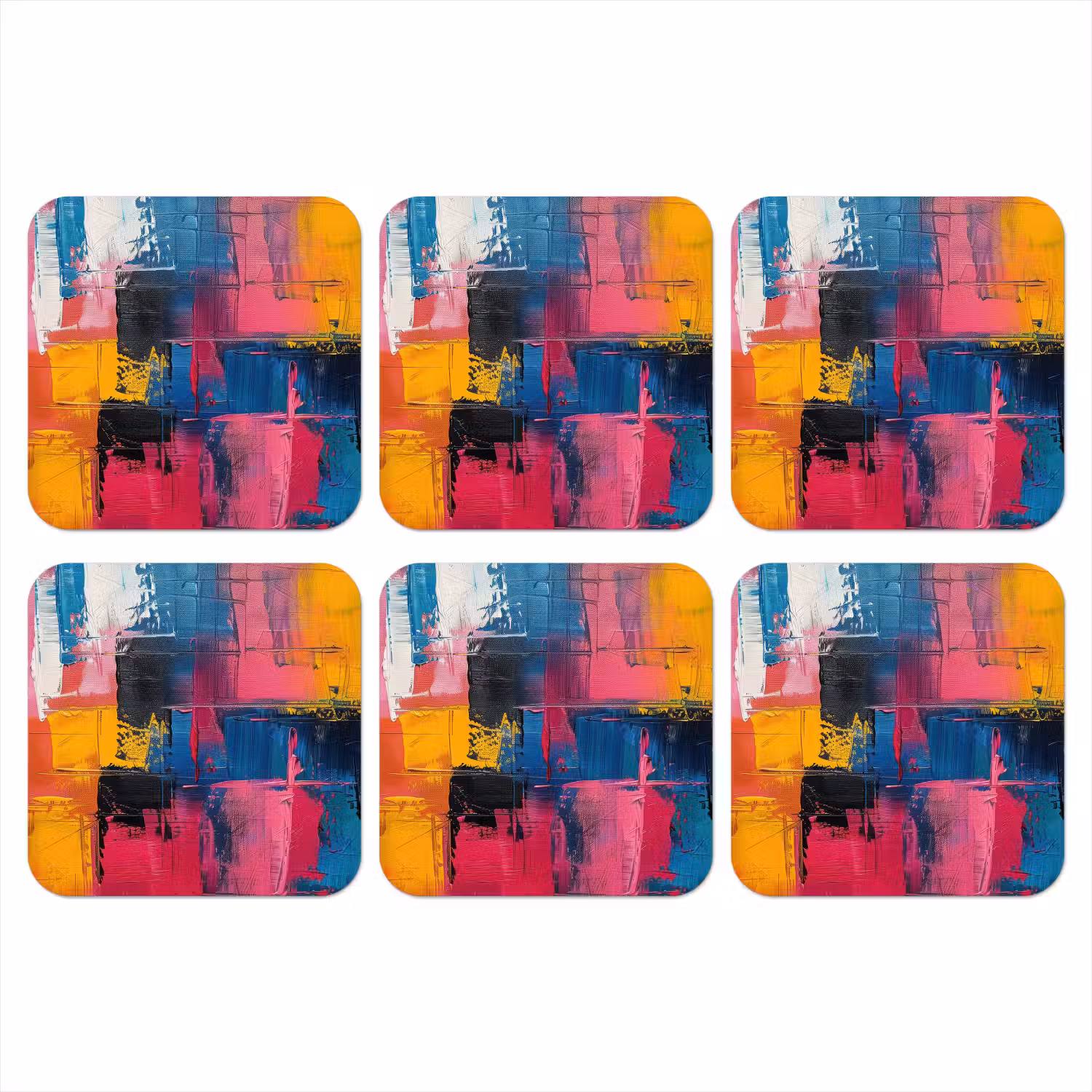 Verflook - Kunst - Modern - Abstract onderzetter kurk middel -3d