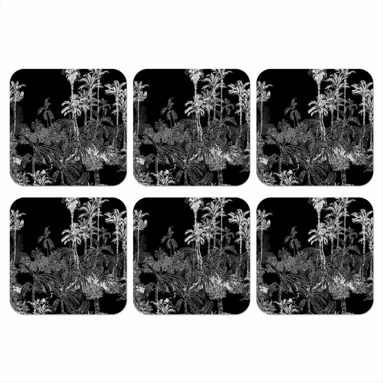 Palm - Jungle - Tropical onderzetter kurk middel -3d